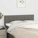 vidaXL Posteljno vzglavje temno siva 144x5x78/88 cm blago