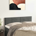 vidaXL Posteljno vzglavje temno siva 144x5x78/88 cm žamet