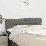 vidaXL Posteljno vzglavje temno siva 144x7x78/88 cm blago