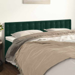 vidaXL Posteljno vzglavje temno zelena 180x5x78/88 cm žametna