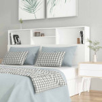 vidaXL Vzglavna omarica bela 160x19x103,5 cm