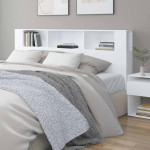vidaXL Vzglavna omarica bela 200x18,5x104,5 cm