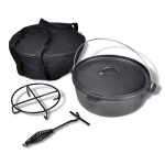 vidaXL Litoželezni lonec Dutch Oven 5,6 L z dodatki