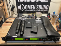 Shure UR4D dvojni sprejemnik in dva Bodipacka in mikrofona R9