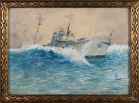 Herman Vrečko: Torpedovka (Torpiljarka) T6 – akvarel 1936