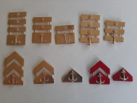LOT 10 kos mornariških kovinskih činov SV brez navoja