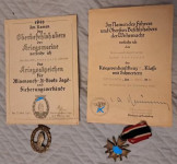 Nemška mornariška značka - minolovec druge sv. vojna + medalja + ukaz
