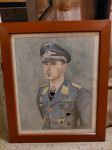 Originalna ročna risba (barvice) – Werner Mölders – Luftwaffe ace