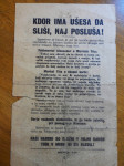ORIGINALNI ULTRA REDEK WW2 PARTIZANSKO/ZAVEZNIŠKI LISTEK/LETAK
