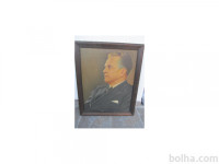 TITO-original akril z okvirjem lesenim iz časa