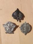 Tri kovinske oznake Nemške vojske Druga svetovna vojna
