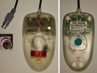 Miška s kroglico Adomax R1, AM-737-P, PS/2, kabel 1.7m, prozorna, 1996