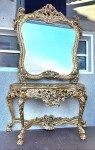 barocna konzolna miza, ogledalo, 247 cm