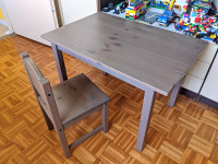 Ootroška miza in stol Ikea Sundvik v lesu