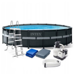 Intex bazen Ultra Frame XTR, 549 × 132 cm, s peščenim filtrom, lestev