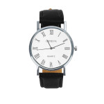 ELEGANTNA MOŠKA ROČNA URA GENEVA, USNJEN ČRN PAS