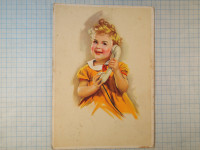 Razglednica DEKLICA TELEFONIRA