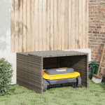 vidaXL Garaža za robotsko kosilnico siva 86x90x52/57 cm poli ratan
