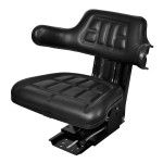 vidaXL Sedež za traktor z vzmetenjem črne barve