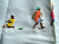 Prt okrogel 160 premer, ročno vezen 100% bombaž + 6 serviet