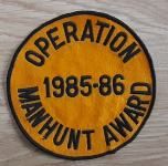 Našitek Operation Manhunt Award 1985-86