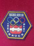 vintage našitek Jugoslavija, Olimpijske igre Innsbruck 1976