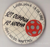 Nogomet, bedž Olimpija, 1. tekma Evropa, Norma Tallin, 1992.
