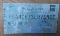 Nogometna vstopnica Francija : Slovenija 12.10.2002 EURO 2004