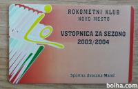 Rabljena sezonska vstopnica RK Novo mesto 2003/2004