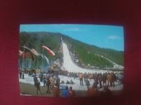 Vintage razglednica Planica, smučarski skoki, Jugoslavija