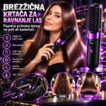Brezžična električna krtača za ravnanje las, ionska - NAJNIŽJA CENA*