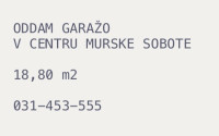 Oddam garažo / skladišče v centru Murska Sobota 18,80 m2 Slovenska 27