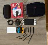 NINTENDO SWITCH OLED + VSI DODATKI + 2X EXTRA JOYCONS + 2X TORBA