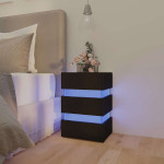 vidaXL LED nočna omarica črna 45x35x67 cm inženirski les