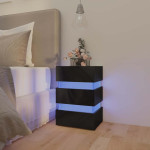 vidaXL LED nočna omarica visok sijaj črna 45x35x67 cm inženirski les