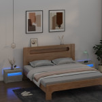 vidaXL Nočna omarica 2 kosa z LED lučkami betonsko siva 60x35x40 cm