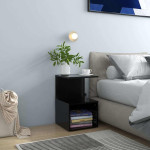 vidaXL Nočna omarica črna 35x35x55 cm iverna plošča