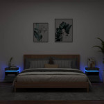 vidaXL Nočna omarica z LED lučkami 2 kosa siva sonoma 40x39x48,5 cm