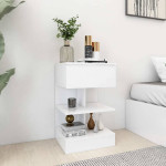 vidaXL Nočne omarice 2 kosa bele 40x35x65 cm iverna plošča