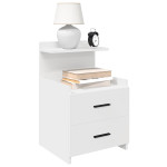 vidaXL Nočne omarice 2 kosa z 2 predaloma bele barve 40x36,5x62 cm