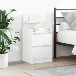 vidaXL Nočne omarice z 2 predaloma 2 kosa bela 38x34x80 cm