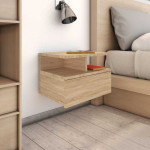 vidaXL Stenske nočne omarice 2 kosa sonoma hrast 40x31x27 cm inž. les