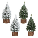 Mica Decorations Okrasno drevo 19 cm zeleno z ivjem 4 vrste sortirano
