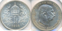 Austrija 1 Corona 1914 Franz Joseph I UNC