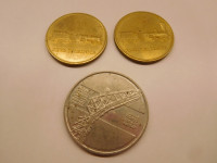 Jubilejni kovanci iz Jugoslavije - 10 din  in Slovenije 2 x 5 tolarjev