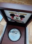 Srebrnik 1oz Mickey Mouse, Steamboat Willie - Disney