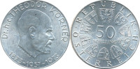 Srebrnik Austrija 50 Schilling Dr. Theodor Körner 1973 BUNC