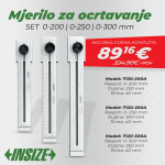 Merilo za zarisovanje, komplet 0-200, 0-250, 0-300 mm, 0.1 mm, Insize