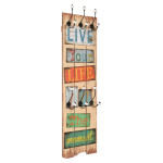 vidaXL Stenski obešalnik s 6 kljukicami 120x40 cm LIVE LIFE