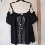 CANDA ČRNO BELA BOMBAŽNA TUNIKA XL/XXL